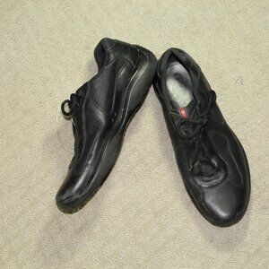 SIZE 11 PRADA Shoes Men's America's Cup Black Leather Trainers Prada Sneakers